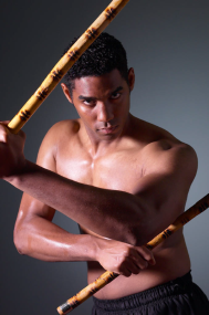 man with sticks